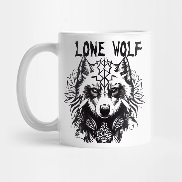 Lone Wolf Tribal Art by PrintPactFul